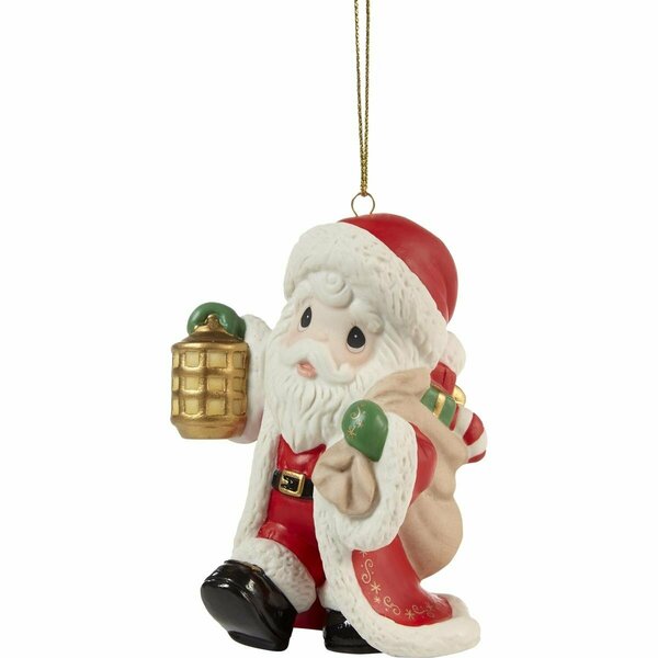 Precious Moments 3.5 in. May Your Spirits Be Merry & Bright Annual Santa Ornament 211012